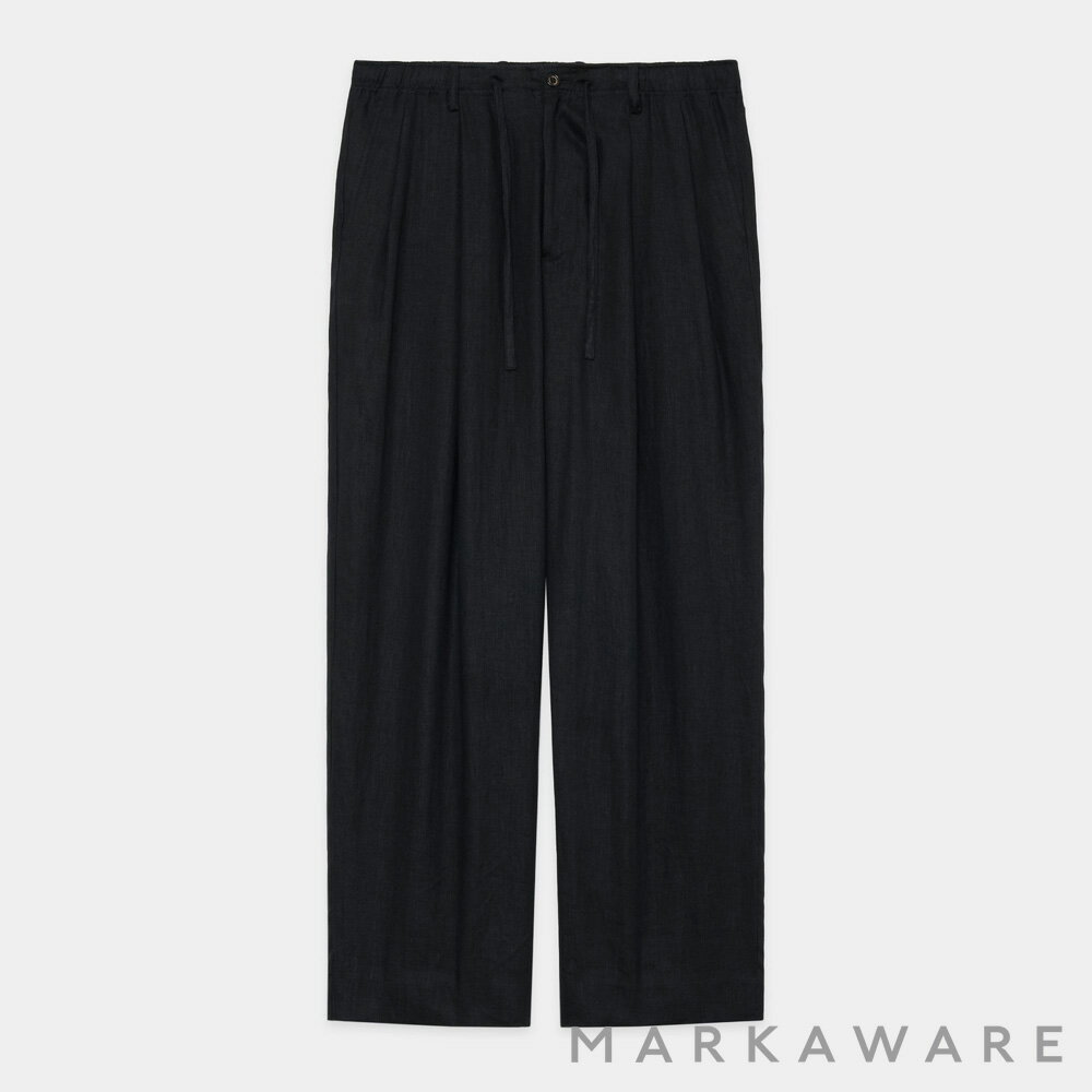 乐天商城 - 【MARKAWARE/マーカウェア】DOUBLE PLEATED EASY TROUSERS - BLACK / ヘンプ細布 - ダブルプリーテッドイージートラウザーズ / A26A22PT02C【メンズ】【送料無料】
