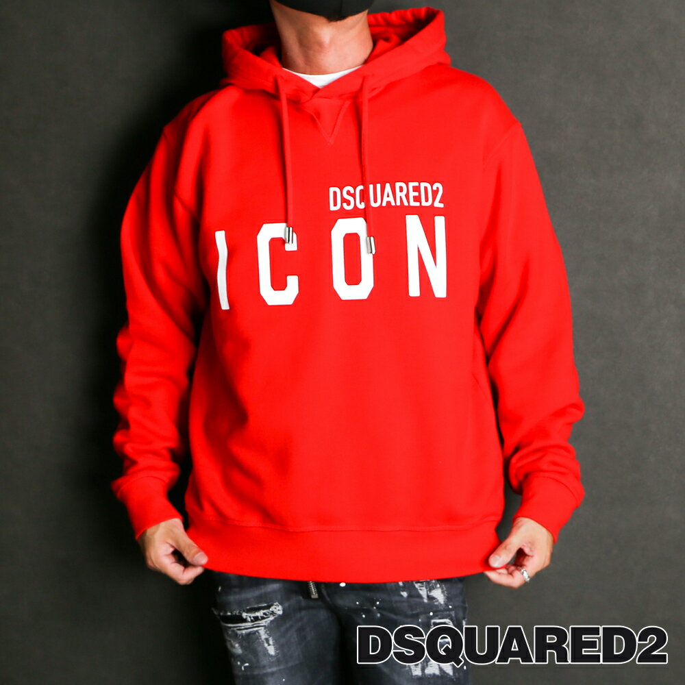 【国内正規品】【DSQUARED2/ディースクエアード】ICON Hooded Sweatshirt / アイコン プルオーバーパーカー / S79GU0003/S25042 / レッド パーカー 【送料無料】