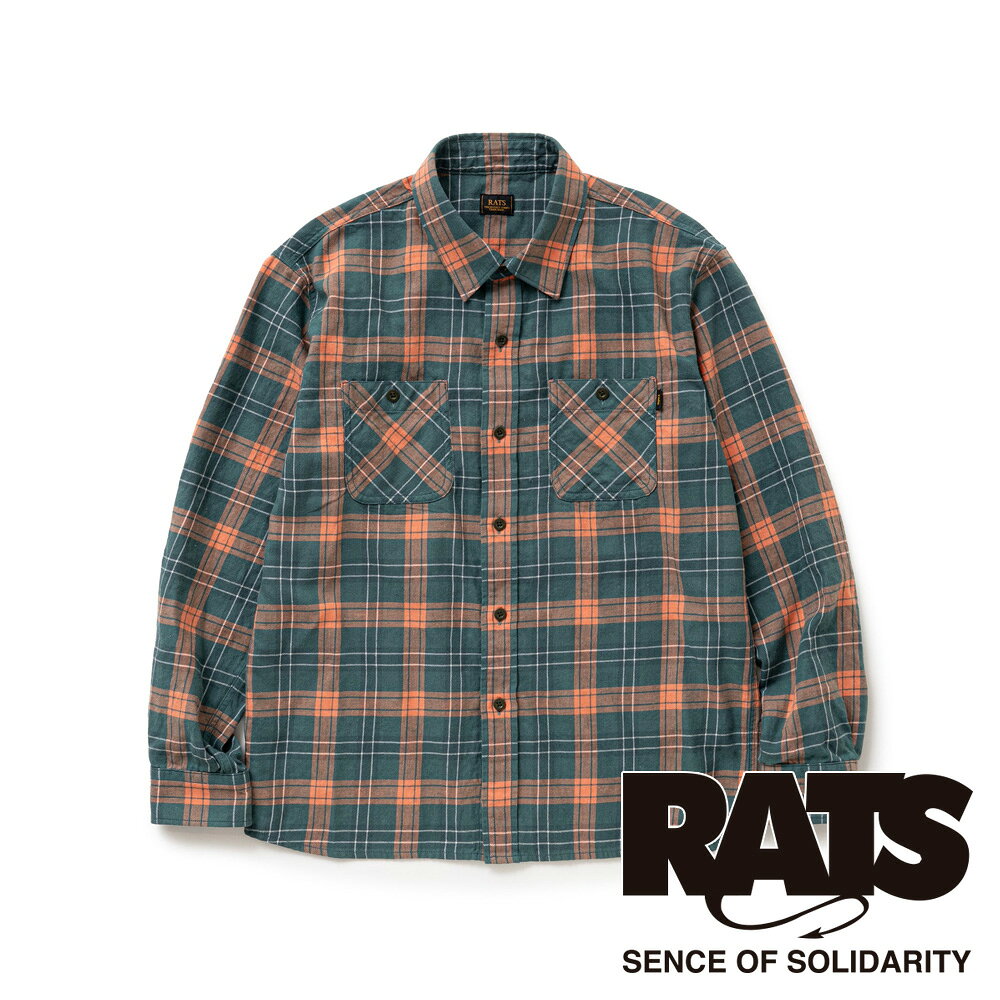 乐天商城 - 【RATS/ラッツ】COTTON LINEN CHECK SHIRT / コットンリネン チェックシャツ / 26'RS-0206【メンズ】【送料無料】