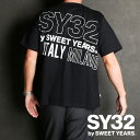 【SY32 by SWEET YEARS/エスワイサーティトゥバイスィートイヤーズ】【国内正規品】BACK SLASH BIG LOGO TEE - BLACK × WHITE / グラフィックTシャツ / 14154J-W【メンズ】【送料無料】(4)