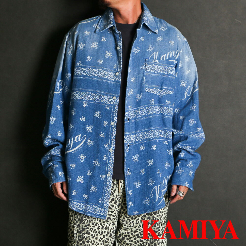 乐天商城 - 【KAMIYA/カミヤ】Bandana Discharge Shirt / バンダナ ディスチャージ シャツ / G16SH038【送料無料】