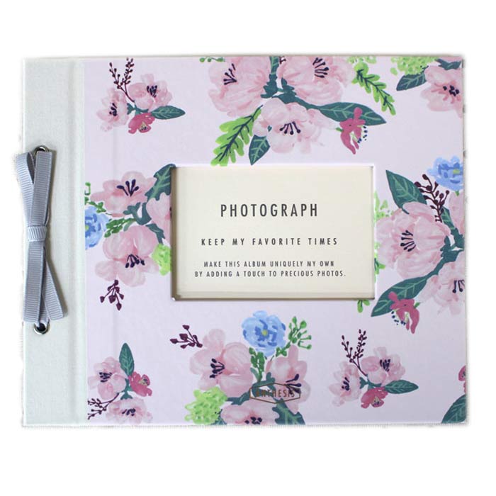 デコラップアルバム フラワー ピンク L判写真を1枚ずつ貼ってデコレーション 写真ギフト プレゼントにおすすめ メール便送料込み