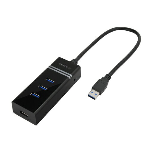 バスパワータイプの4ポートUSB3.0ハブ《送料無料》USB3.0 Hub名人 ブラック CENTURY/センチュリー[CHM-U3P4B]