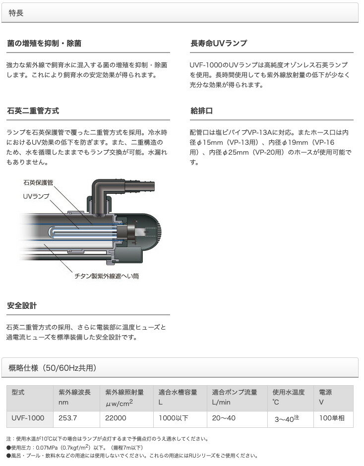 �쥤�����糰����������UVF-1000���ڤ����󤻡�