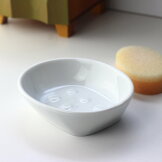 CPhomeソープディッシュ日本製瀬戸焼あたたかなクリーム色のニューボン磁器石鹸台ソープディッシュサニタリー洗面手洗い