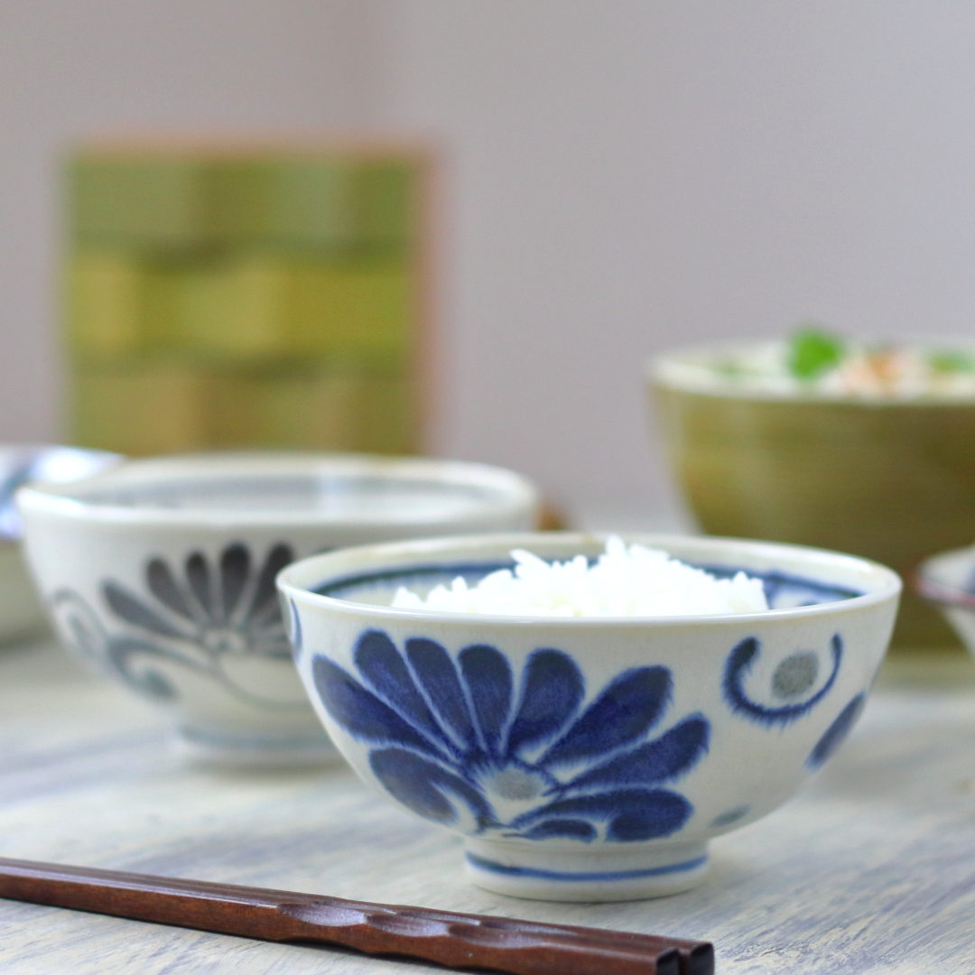 琉球デイゴ 飯碗 日本製 美濃焼 KL型太平 飯碗 ご飯 お椀 ご飯茶碗 茶わん ちゃわん ライス お茶碗 青 ブラウン グレー 食器 うつわ 器 皿 お皿 陶...