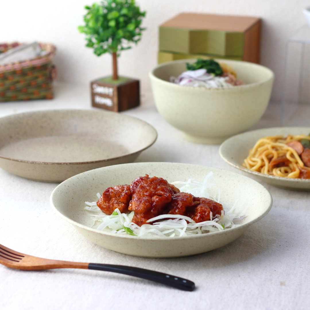 サラリマットmino パスタ皿 22.5cm 日本製 美濃焼 KL型カレー皿 パスタ皿 カレー皿 深皿 大皿 丸皿 深鉢 深め プレート ステーキ ロールキャベ...