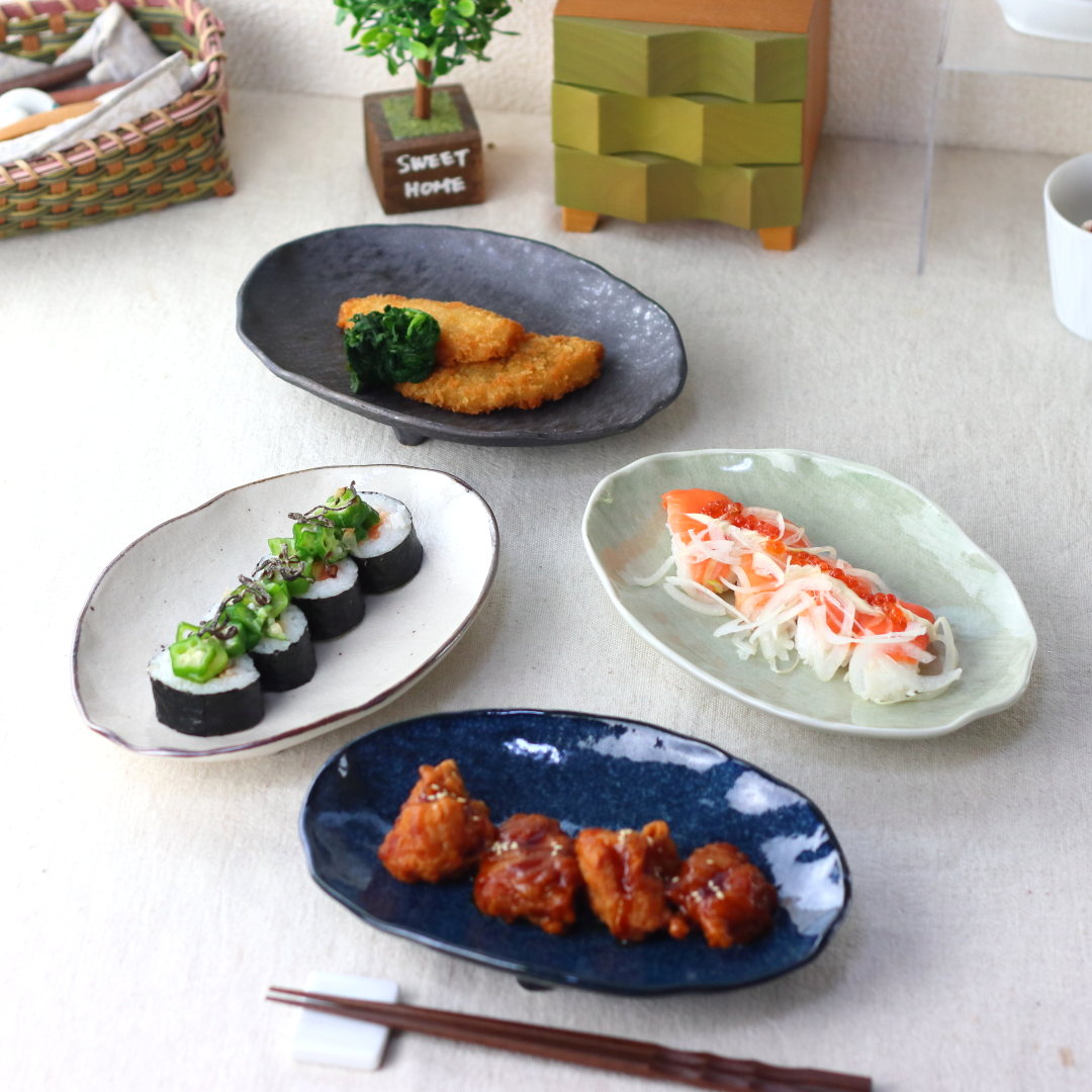 煮魚が似合う三ツ足楕円皿 22cm 美濃