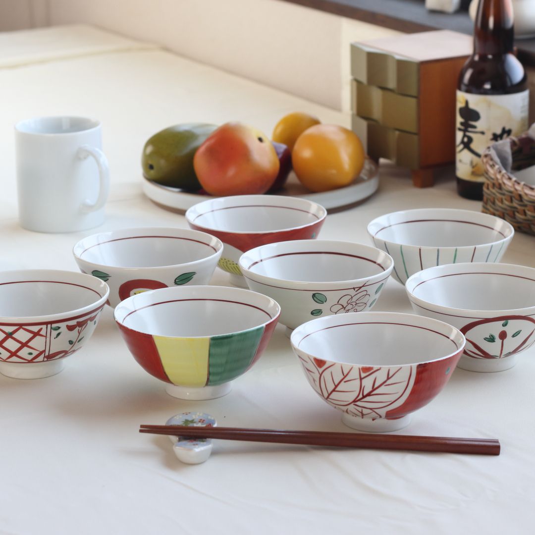 赤絵三善 料亭の飯碗 日本製 美濃焼 飯碗 ご飯 お椀 ご飯茶碗 茶わん ちゃわん ライス お茶碗 赤絵 手描き 職人 美濃焼 人気 おすすめ オススメ おしゃ...