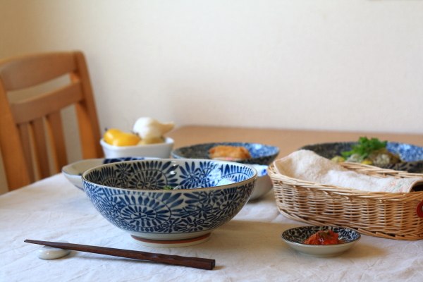 藍染タコ唐草 麺鉢 古来からある伝統の柄 大鉢...の紹介画像3