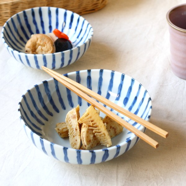 濃十草 5.5寸煮物鉢 和の器の定番デザイン 浅鉢 中鉢 刺し身皿 ボール サラダボウル 国産 美濃焼 訳あり