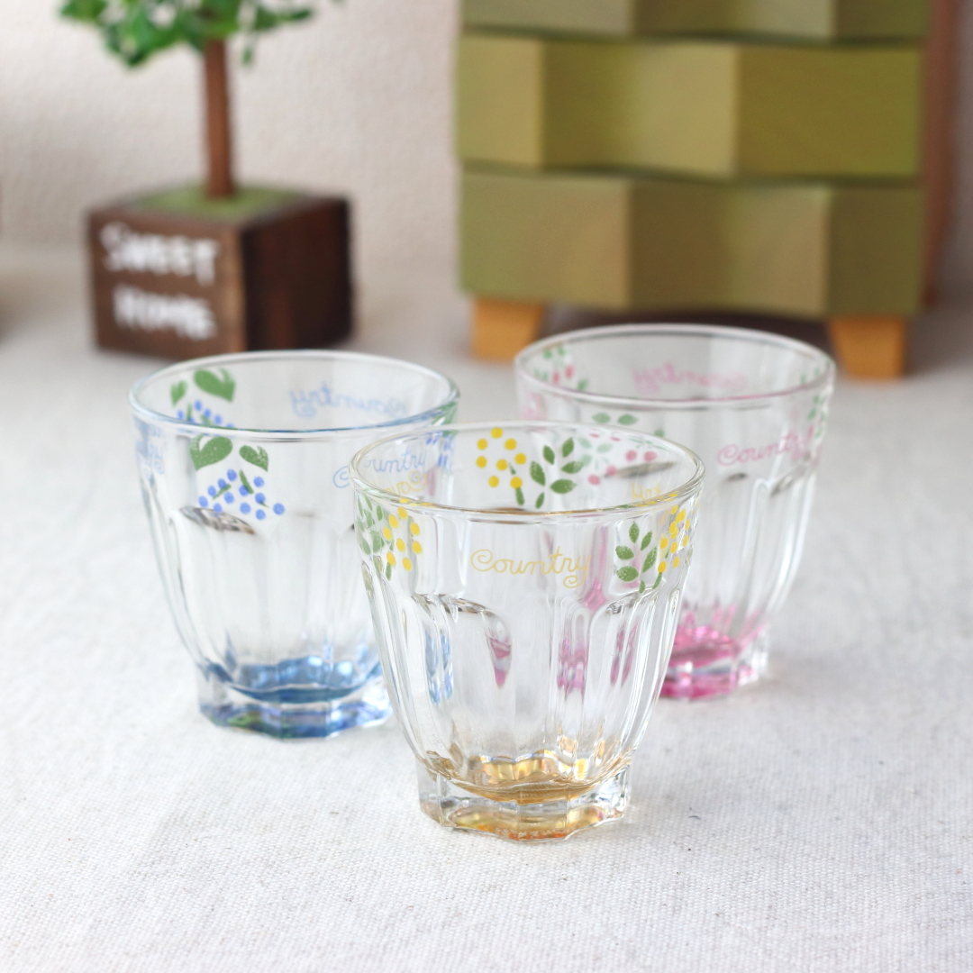 フラワーカントリー リトルタンブラー90ml ガラス ガラス製 コップ グラス タンブラー 小さいグラス ウィスキー ブランデー テキーラ ロック リキュール ...