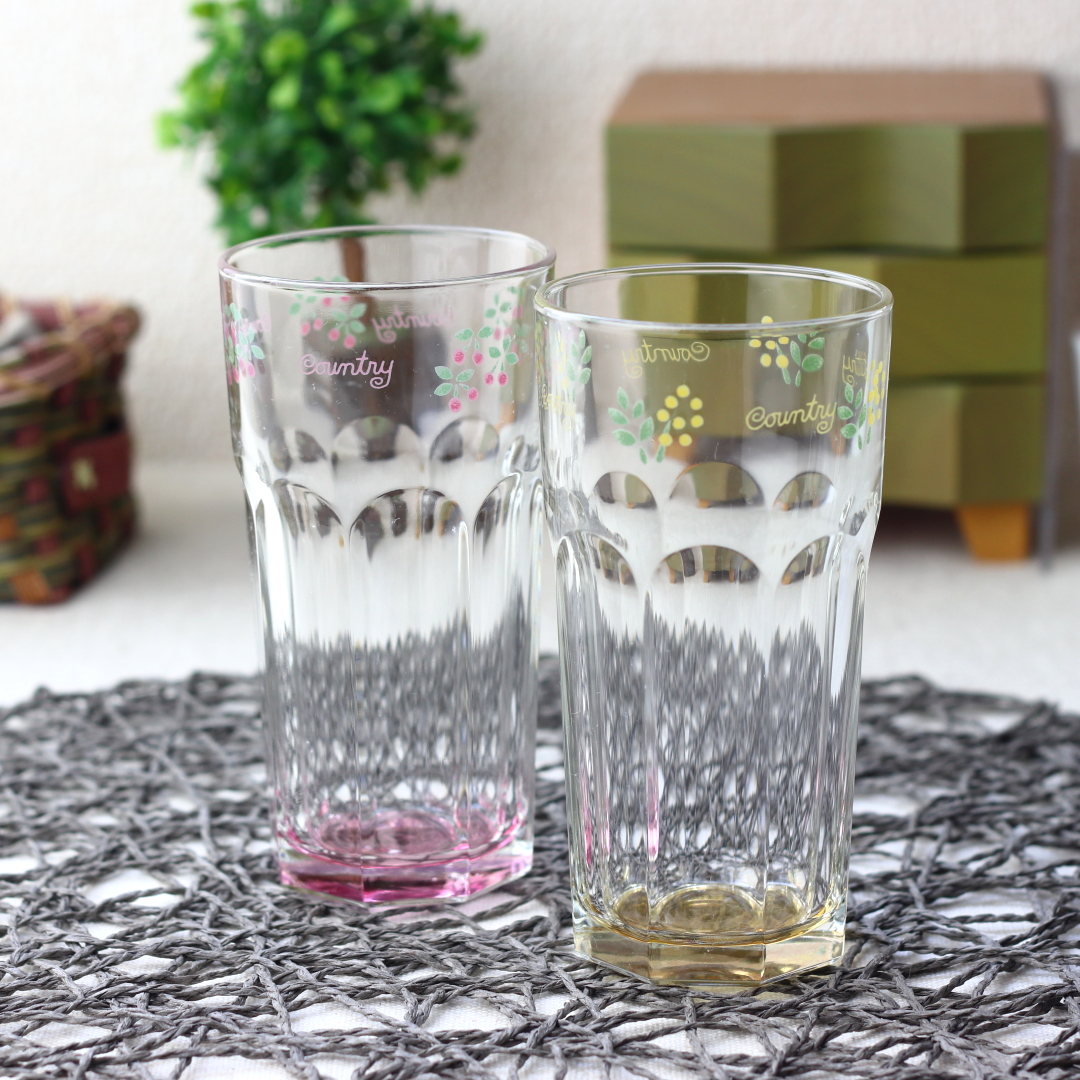 フラワーカントリー ロングタンブラー 280ml ガラス ガラス製 カップ コップ 冷茶 国産 アイスコーヒー 麦茶 ロックグラス 冷酒グラス ロックカップ タ...