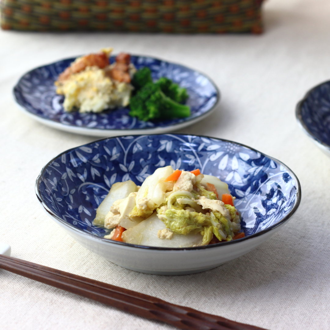 藍華 肉じゃが鉢 16.5cm 日本製 美濃焼 5寸浅鉢 ボウル ボール 中鉢 鉢 小付け サラダ鉢 肉じゃが鉢 煮物鉢 奴鉢 おつまみ 青 ブルー 青い皿 藍...