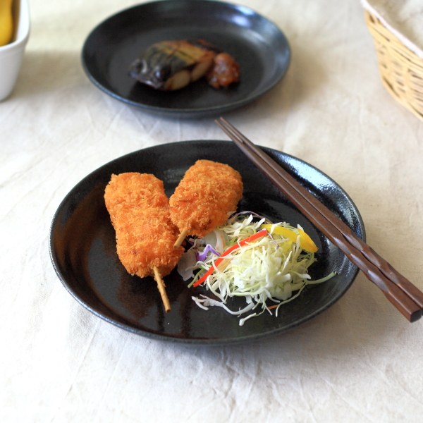 砂目黒マット釉 6.5寸メインプレート 洗い物も楽ちんな軽量食器 主食皿 中皿 プレート シンプル 国産 美濃焼 訳あり