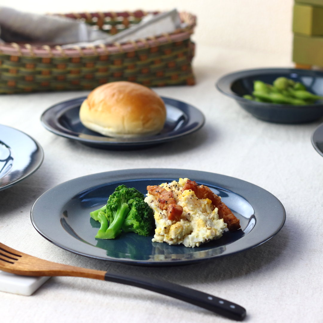 北欧ブルー ケーキプレート 19.5cm 日本製 美濃焼 7 1/2 ケーキ プレート ラウンド 丸皿 中皿 平皿 リム皿 取り皿 ビュッフェプレート ディナー...