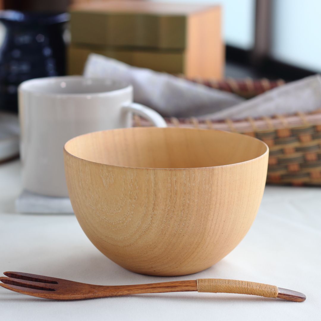 切り出し天然木椀 ナチュラルボールL 木製 天然木 木目 椀 お椀 汁椀 ボウル ボール 中鉢 小鉢 煮物椀 味噌汁 シチュー 肉じゃが サラダ マリネ ミニ丼...