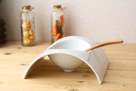 スウィングスープボール 18cm サラダ アーチ型 フルーツ ボウル レストラン食器 白い食器 洋食器 国産 美濃焼 訳あり