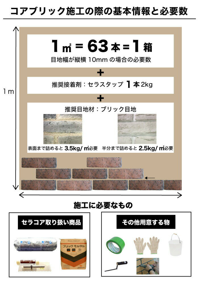 レンガタイル壁用外壁白煉瓦ブリックタイル外壁用レンガアンティークレンガ軽量レンガスライスレンガ227times;60mmタイル庭【コアブリックホワイトケース(63本)販売】