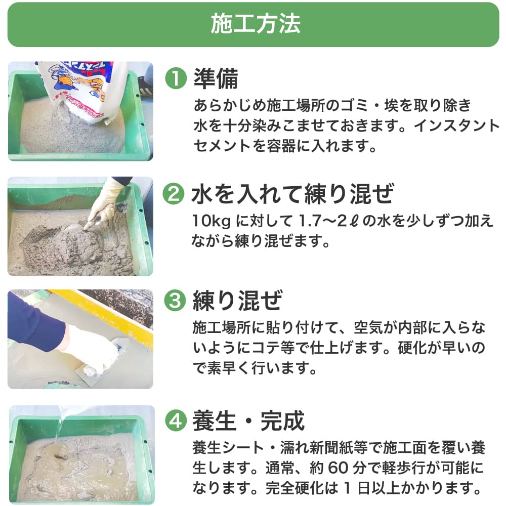 セメント コンクリート補修剤 修理 施工 速乾 水で混ぜるだけ トーヨー レンガ花壇...