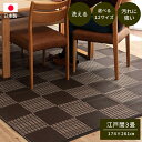 【5月1日全品P10倍】洗えるござ ラグ ゴザ 床暖房対応 カーペット ダイニング 丈夫 日本製 国産 モダン 市松【ウィード 174×261cm 江戸間3畳】...