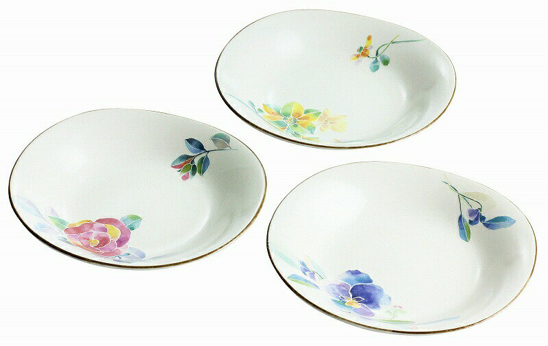 Rakuten - 花ことば三つ組多用皿＆藍　薔薇商品 ギフト