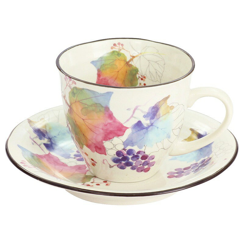 Rakuten - 花つみコーヒー碗皿 ぶどう