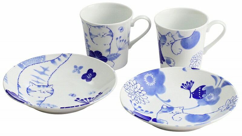 のほほん猫 マグ＆パン皿セット