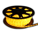 LEDイルミネーションチューブライト10mm*50m 1800球 カット単位2m『イエロー』パワーコード、エンドキャップ付属