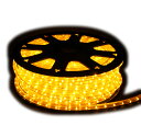 LEDイルミネーションチューブライト13mm*50m 1800球 カット単位2m『イエロー』パワーコード、エンドキャップ付属