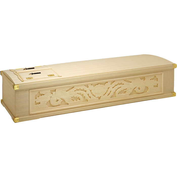 棺桶 二面彫刻インロー棺 完成棺 Мサイズ Lサ...の商品画像