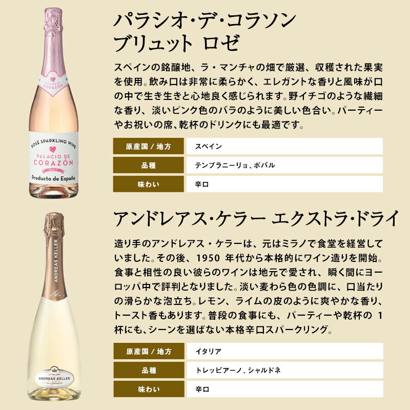ク インタℊ 家飲み応援 母の日 父の日 祝 プレゼント 飲み比べ セット 詰め合わせ フランス イタリア スペイ 金賞入り 辛口 スパークリングワイン 12本セット 常温 ワイン 飲み比べ 金賞 宅飲み あたり