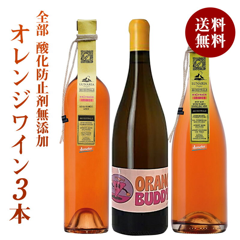 お試し 酸化防止剤無添加 オレンジワイン 3本 セット［冷蔵のみ］バルロー カンティーナ オルソーニャ ルナリア オーガニック認証 SO2フリー 酸化防止剤 無添加ワイン【4～5営業日以内に出荷】【送料無料】 [W][WT39] 母の日 父の日 ギフト