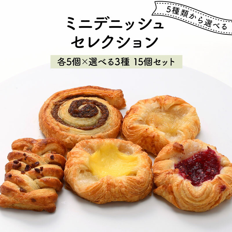 5種類から選べるミニデニッシュセレクション[各5個×3種 15個セット］［冷凍］【送料無料】【3〜4営業日以内に出荷】のサムネイル