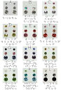 ★日本製★定形外で送料無料!樹脂ピアス、樹脂ポスト【カラフルストーン6個セットB】かわいい おしゃれDM便・定形外発送/配達日時指定不可