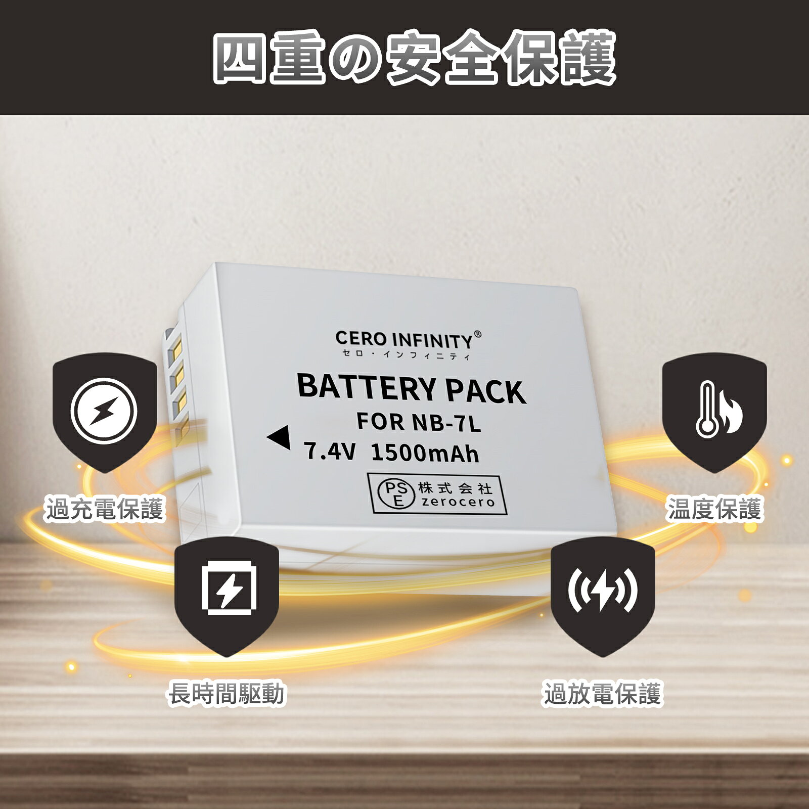 【期間限定 5倍】新品 Canon NB-7L 互換バッテリー 【1500mAh 7.4V】 対応用 1年保...