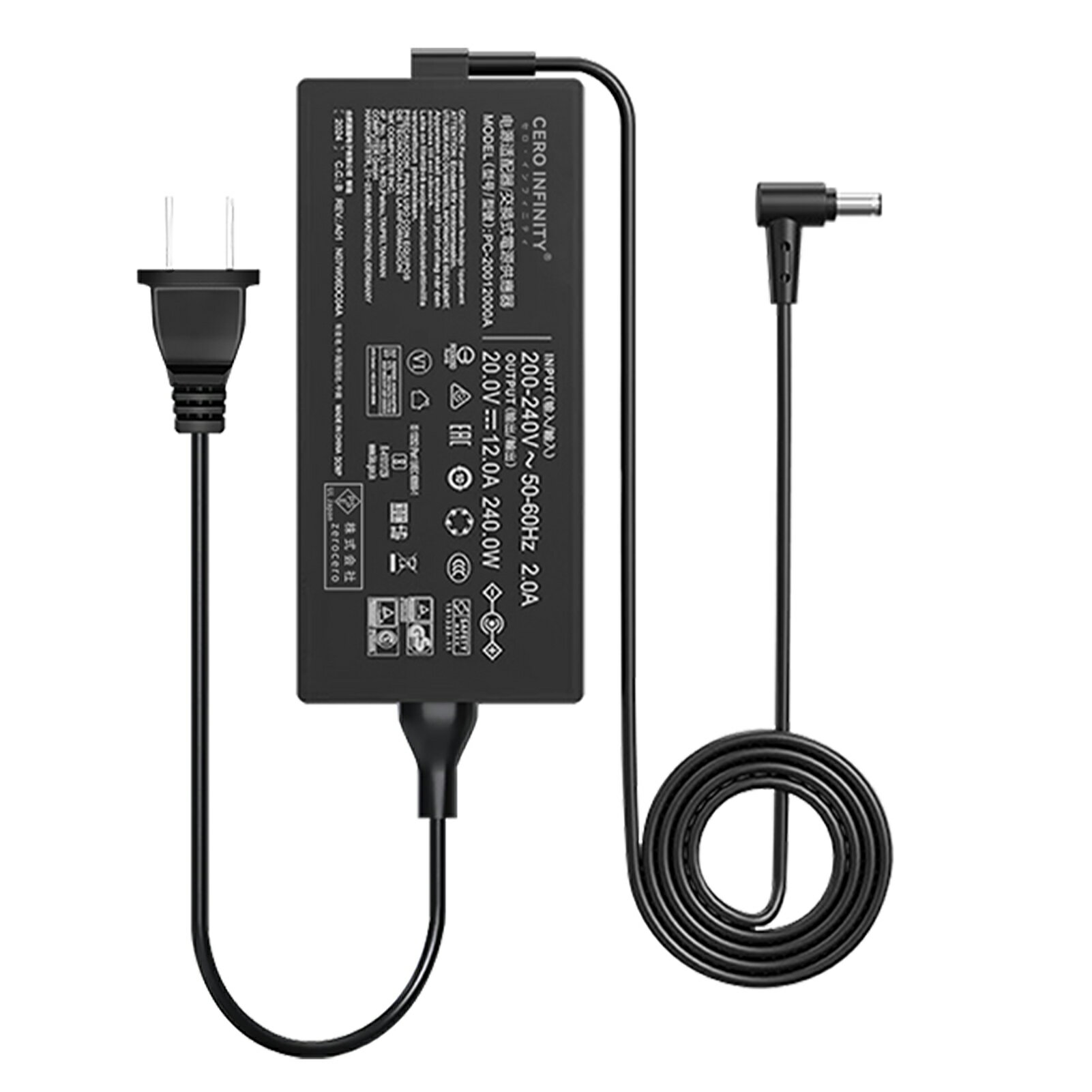 【P10倍&1130円OFF】【新品1年保証】 ASUS GX501VI ADP-240EB B 互換電源アダプター 240W 対応用 充電器 20V 12A コネクタサイズ：6.0x3.7mm 交換電源アダプタ 【PSE認証】【日本国内倉庫出荷】【送料無料】 YGH 2025GH-ZEJP