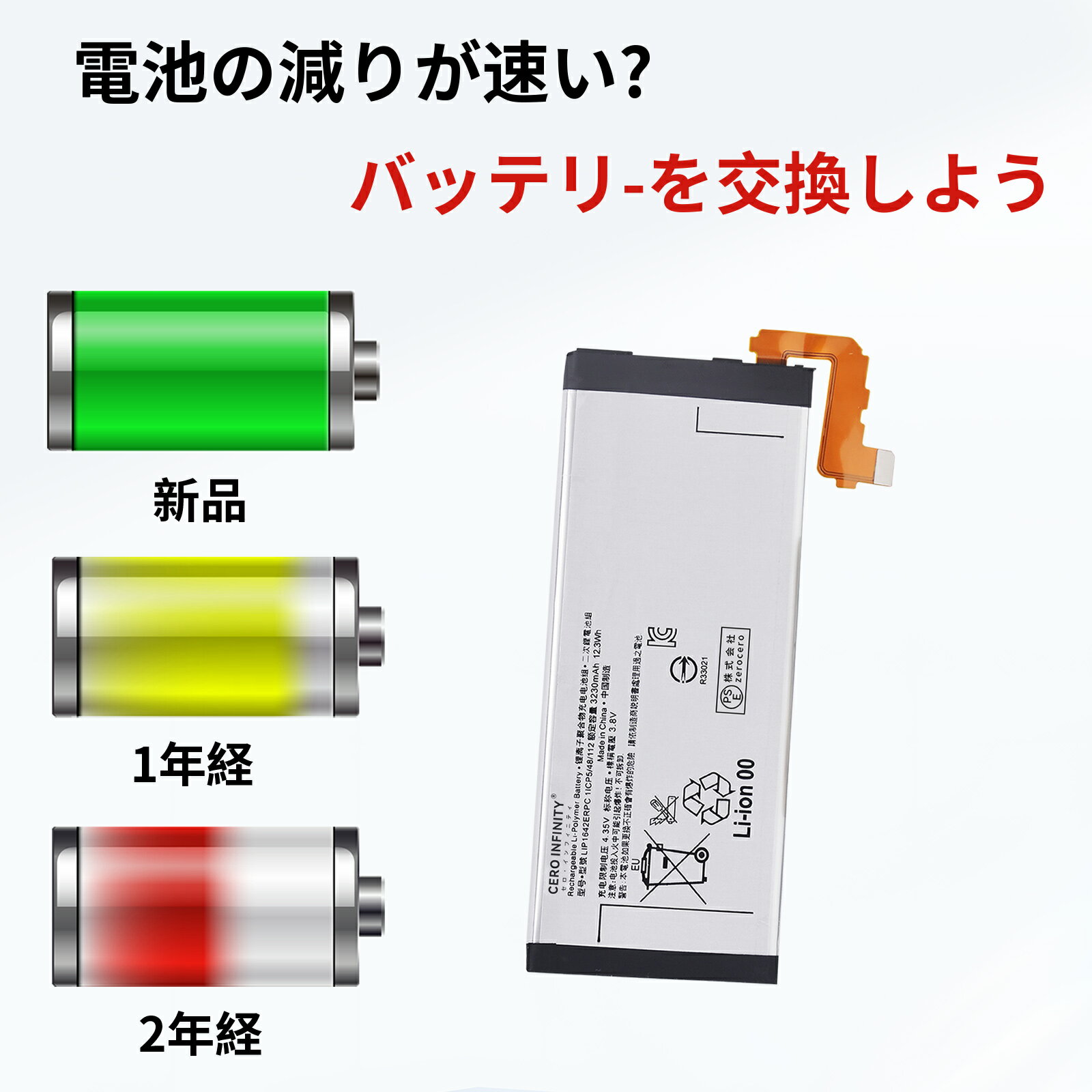 【330円OFFクーポン+P10倍】新品 SONY LIP1642ERPC 互換バッテリー【3230mAh 3.8V】対応用 1年保証 高性能 PSE認証 互換バッテリパック YGV 2025GV-ZEJPB