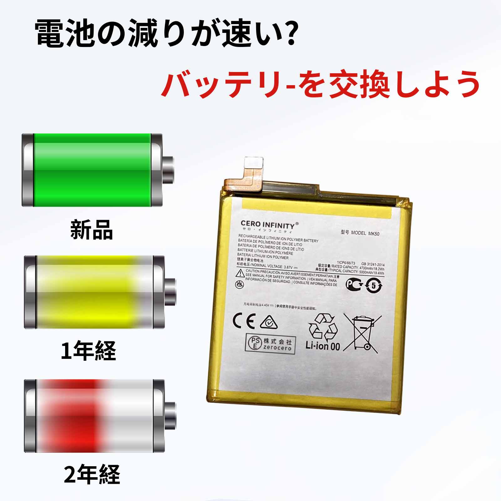 【期間限定 15倍ポイント】新品 MOTOROLA Motorola Moto ONE 5G ACE 互換バッテリー【5000mAh 3.87V】対応用 1年保証 高性能 PSE認証 互換バッテリパック YHF 2025HF-ZEJP