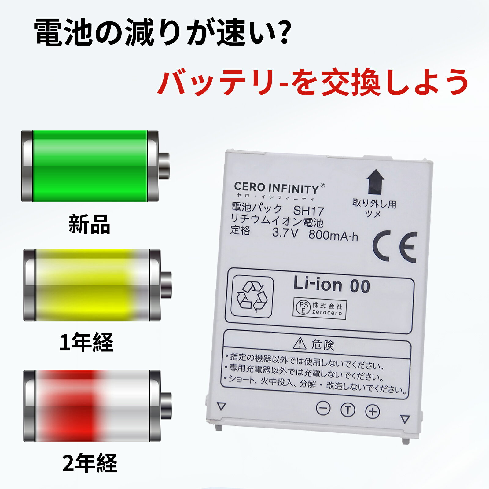 【期間限定 10倍】新品 NTT SH19 互換バッテリー【700mAh 3.7V】対応用 1年保証 高性能 PSE認証 互換バッテリパック YGBI 2025GBI-ZEJP