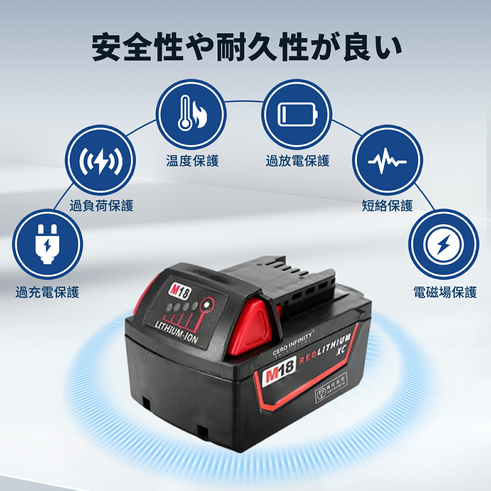 【期間限定 5倍】新品 MILWAUKEE 17618 互換バッテリー【4000mAh 18V】対応用 高性...