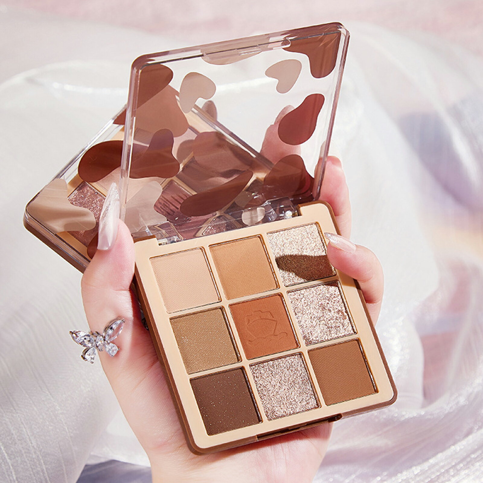 【P10倍&550円OFF】新品 9色 2# アーモンドマフィン アイシャドウ パレット アイパレット アイシャドーコスメ アイメイク グリッター メイクパレッ...