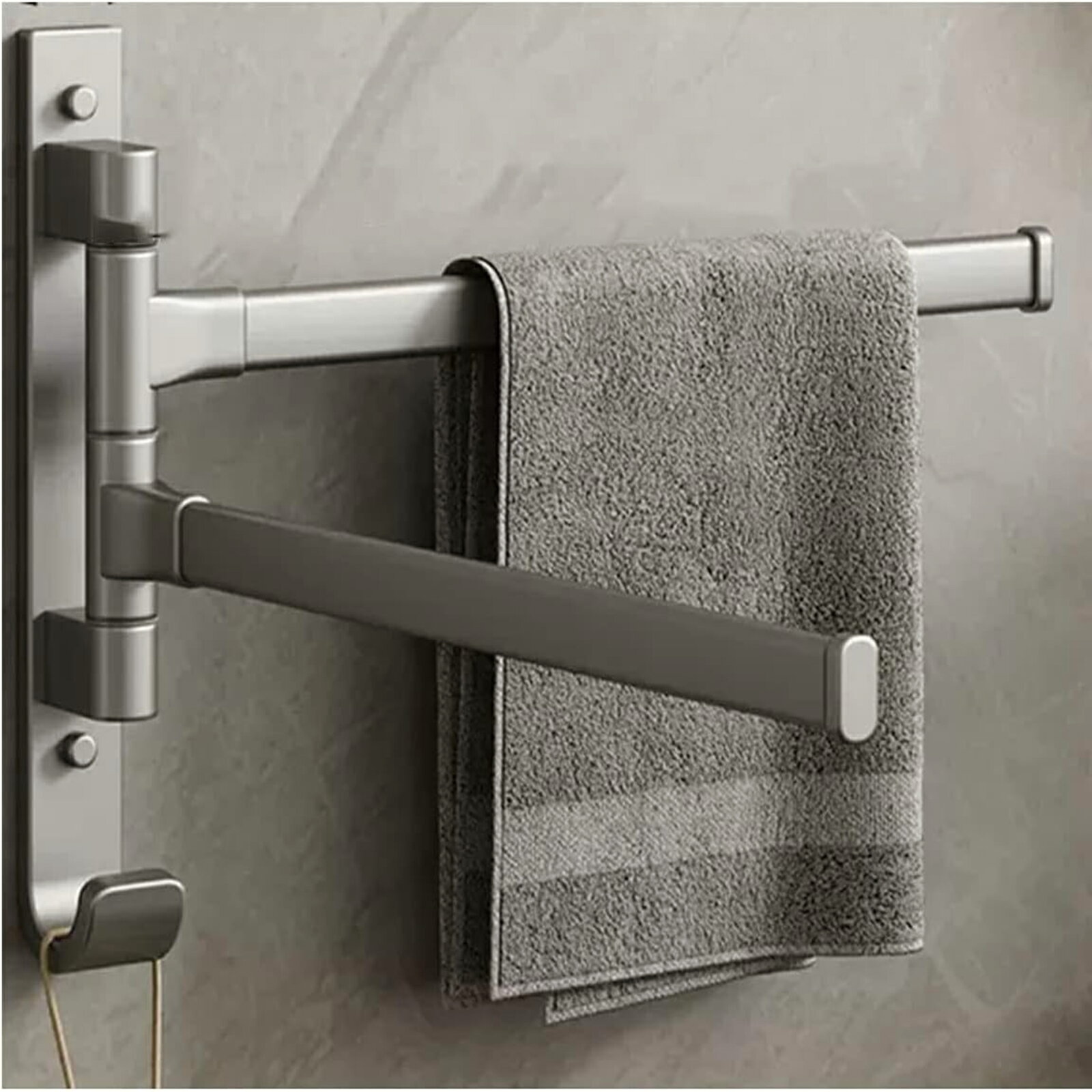 【期間限定 5倍】バスルームアクセサリー 回転式タオル掛け/浴室用壁掛けブラケット タオルハンガー タ..