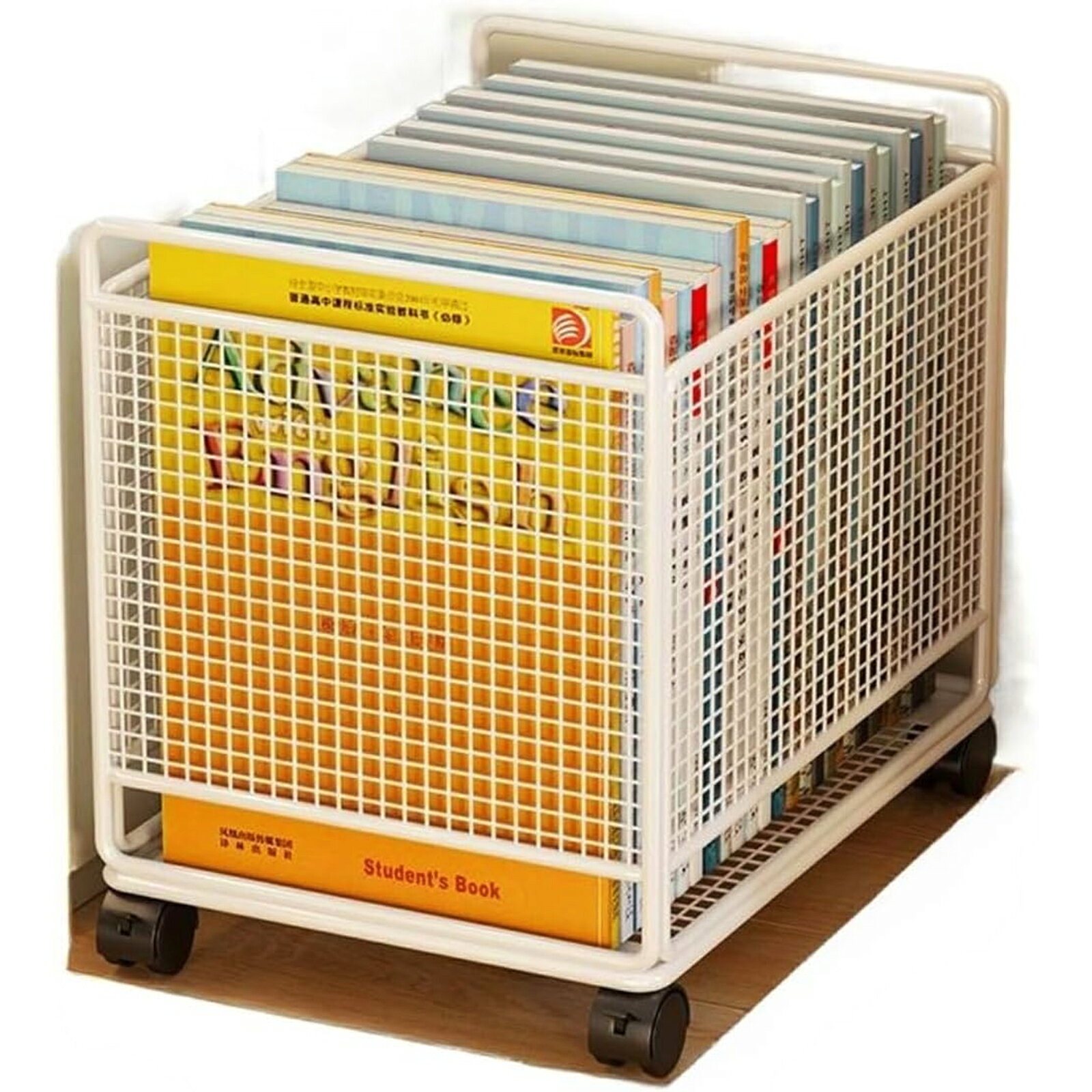 【期間限定 5倍】収納バスケット メッシュ 整理整頓 移動可能 書籍 分類 シンプル ベッドルーム ベッドサイド スペース活用 衣類 家庭用品 実用的 清潔 整然 軽量 簡単に移動可能 大容量 多機能 大きな開口部 取り出しやすい 生活必需品 (トランペットです,白です)
