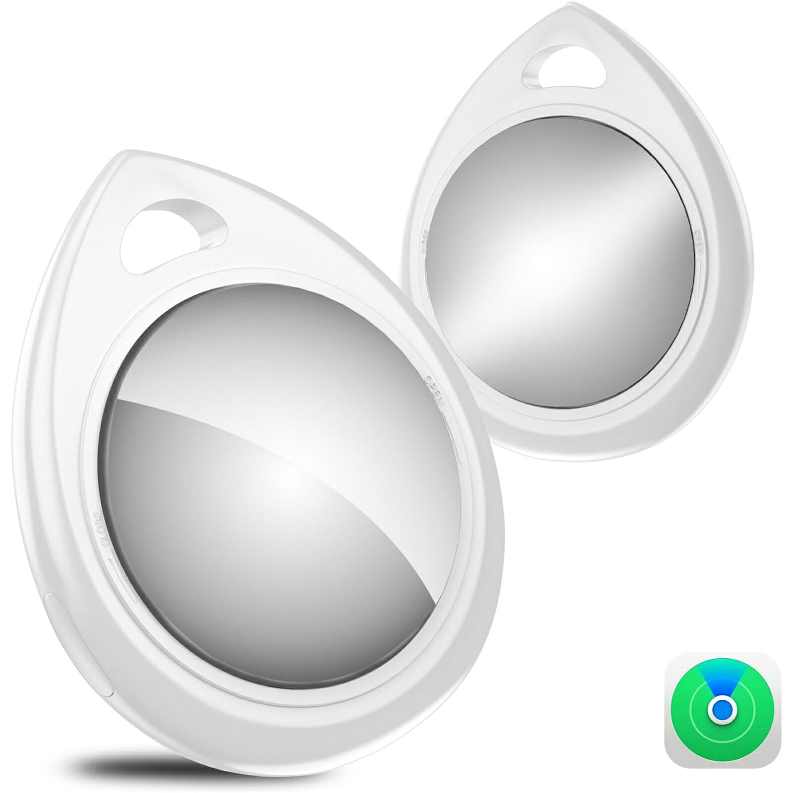 Rakuten - airtag 紛失防止タグ、Appleの「探す」機能に対応（iOS端末のみ）、MFI認証品、小型GPSタグ、追跡タグ、超軽量、防水、GPS全球超強信号、車両追跡、財布防止、子供/高齢者/ペット見守り、スマホ/カバン/キー/荷物/ペットの首輪に適用、日本語説明書付（ホワイト）