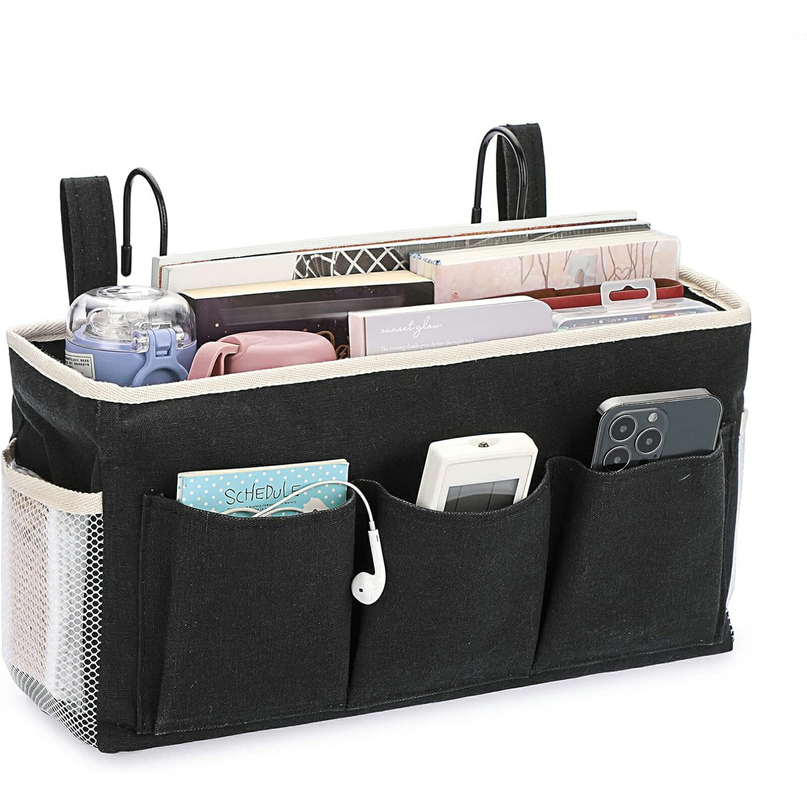 【期間限定 5倍】ベッドサイドキャディ/ベッドサイドストレージバッグ ハンギングオーガナイザー 二段..