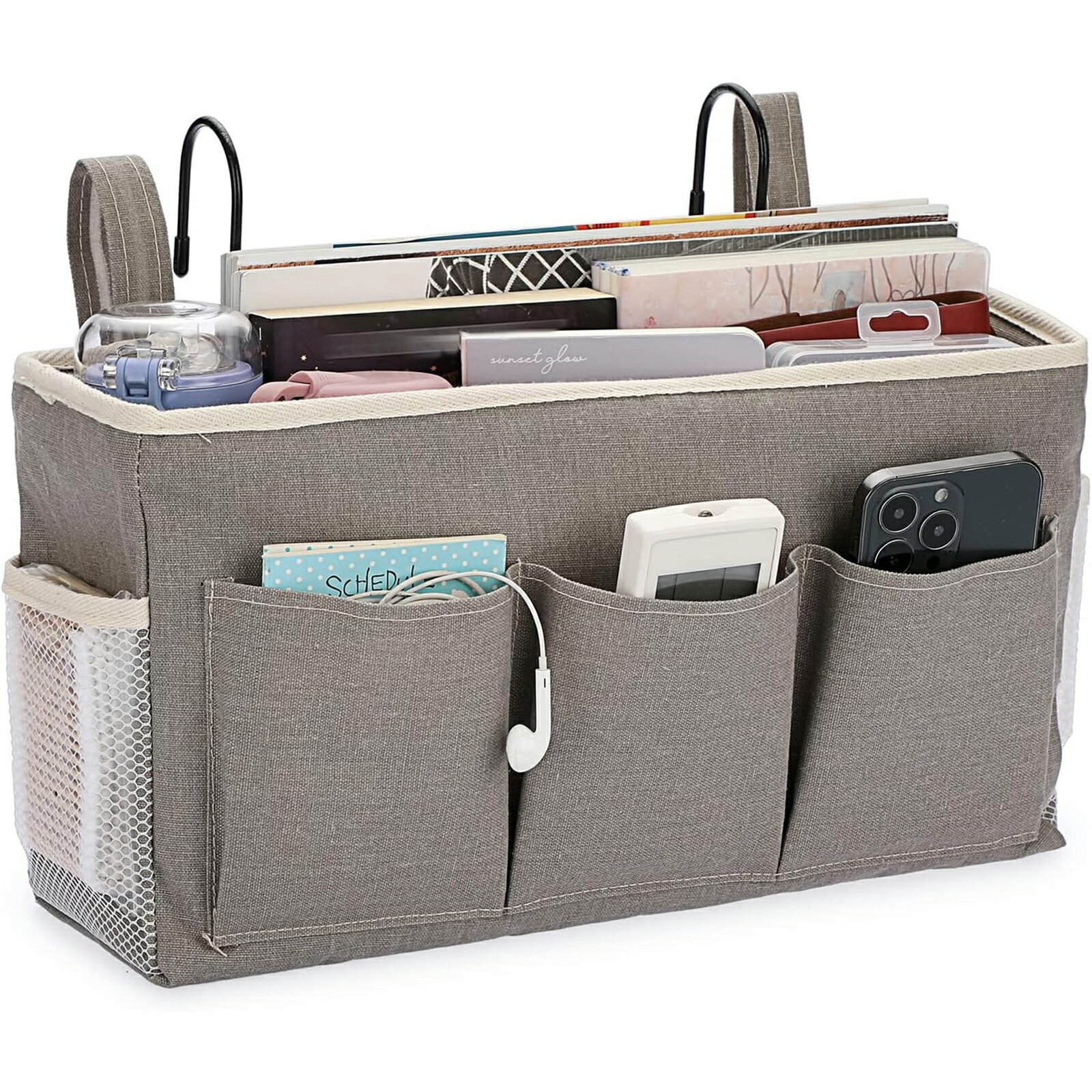 【期間限定 5倍】ベッドサイドキャディ/ベッドサイドストレージバッグ ハンギングオーガナイザー 二段..