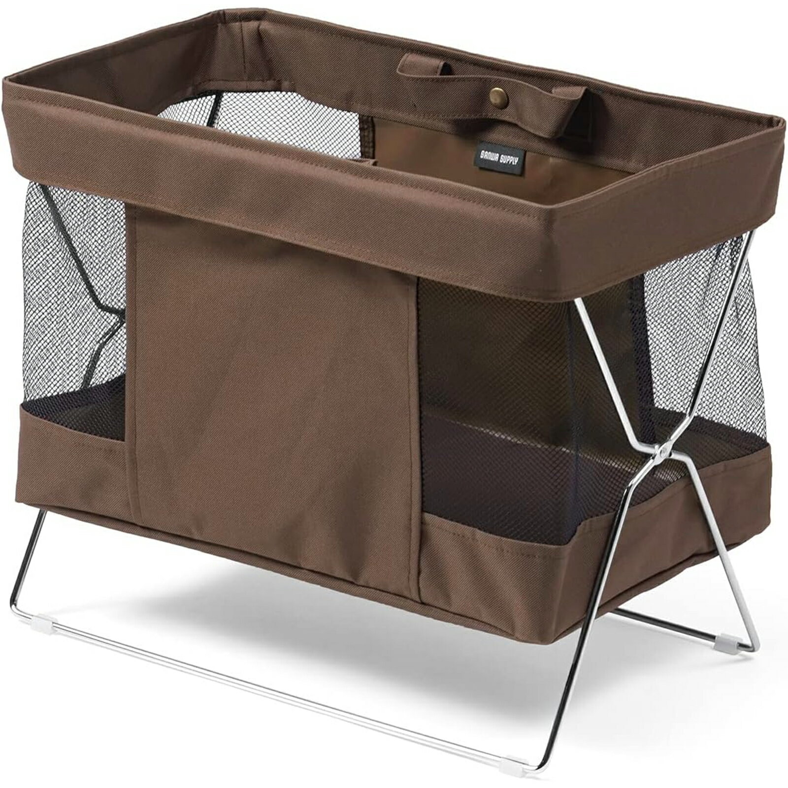 【期間限定 5倍】収納ボックス 折りたたみ カバン置き 幅46.5×奥行26.5cm×高さ39.5cm 机下収納 ブラウ..