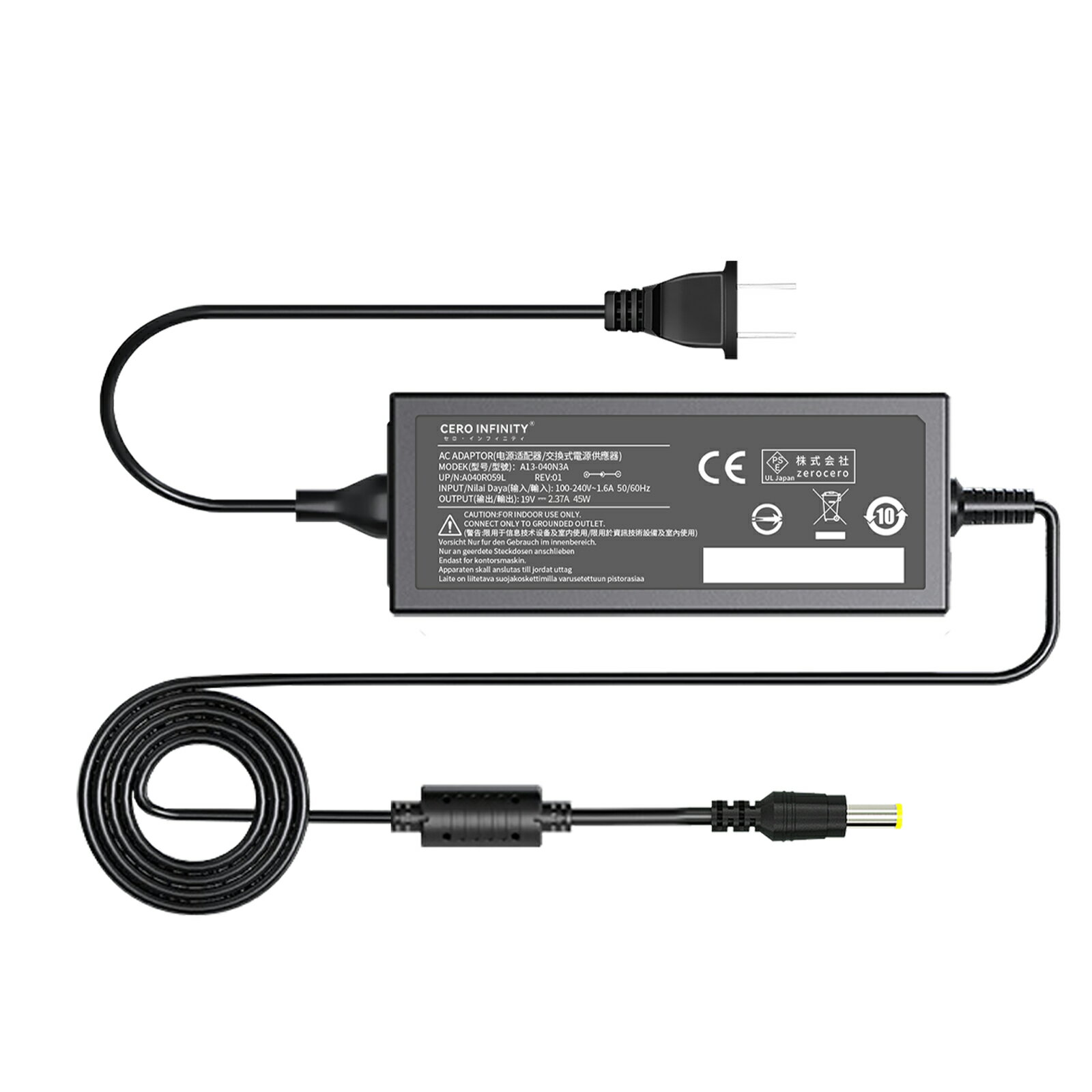 【期間限定 5倍】CERO INFINITY 公式 【新品1年保証】【電源ケーブル付き】 Chicony MB-B503E-A 互換電源アダプター 45W 対応用 充電器 19V 2.37A 交換電源アダプタ PSE認証 YKG 2025KG-ZEJP