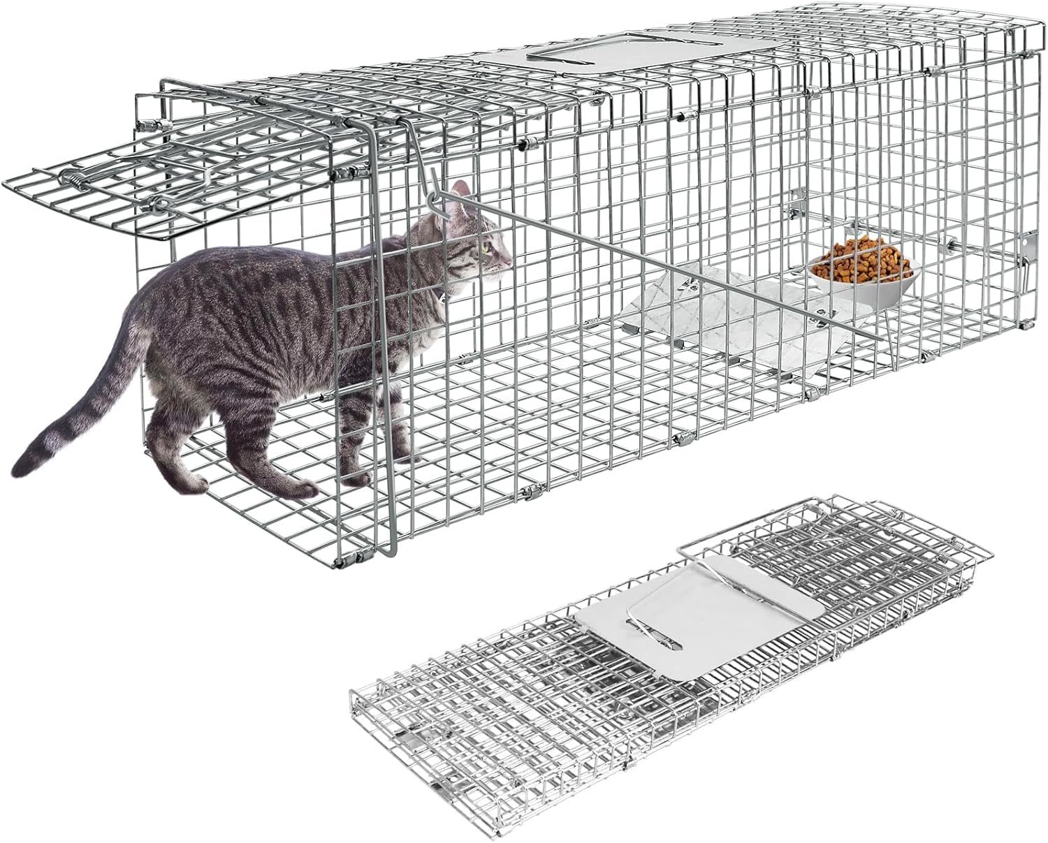 捕獲器 猫 アニマルトラップ トラップ イタチ 駆除 捕獲 踏板式 捕獲機 動物 罠 鼠 保護 庭 畑 餌 アニマルキャッチャー 農業 その1